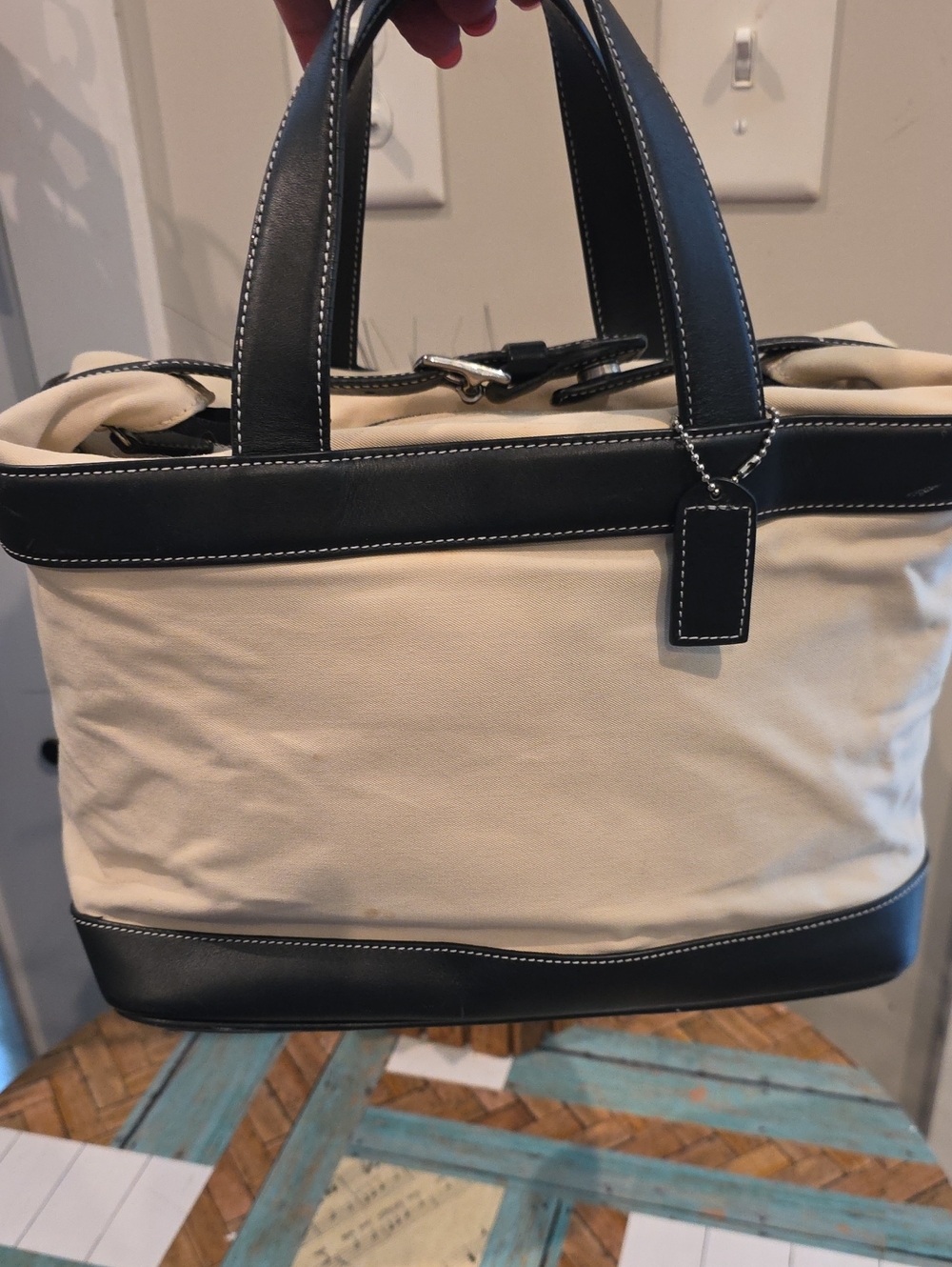 Coach Canvas And Leather Super Unique And Rare Train Case/Lunch Tote